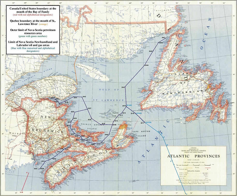 Map of the Gulf of St. Lawrence